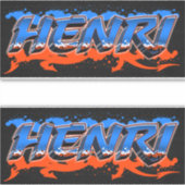 Henri Vorname Name Graffiti Aufkleber Sticker シール (正面)