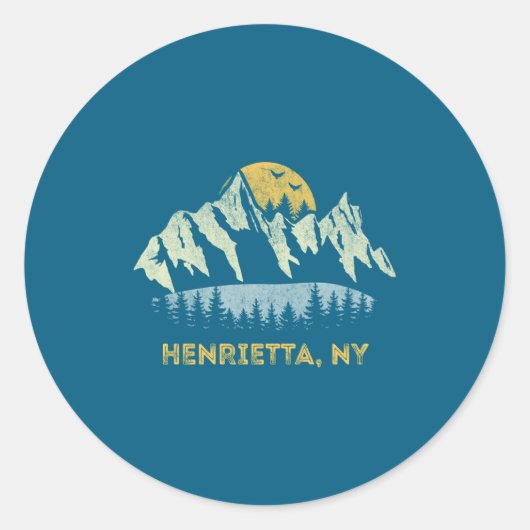 Henrietta New York Mountain Sunset Sunrise Ny  ラウンドシール (正面)