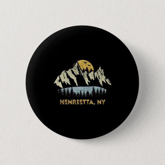 Henrietta New York Mountain Sunset Sunrise Ny  缶バッジ (正面)