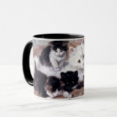 Henriette Ronner-Knipによる白猫と子猫 マグカップ (正面左)