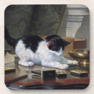 Henriëtte Ronner-Knip著子ネコを遊ぶこと コースター