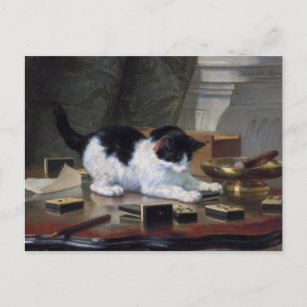 Henriëtte Ronner-Knip著子ネコを遊ぶこと ポストカード