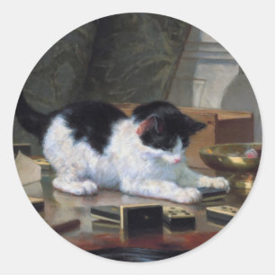 Henriëtte Ronner-Knip著子ネコを遊ぶこと ラウンドシール