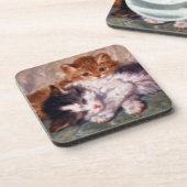 Henriëtte Ronner-Knip著2匹の子ネコの抱擁 コースター (左側)