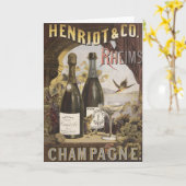 Henriot & Co. Rheims Champagneのヴィンテージ広告 カード (黄色い花)