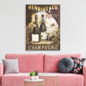 Henriot & Co. Rheims Champagneのヴィンテージ広告 キャンバスプリント (インサイチュ (リビング))