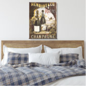 Henriot & Co. Rheims Champagneのヴィンテージ広告 キャンバスプリント (インサイチュ (寝室))