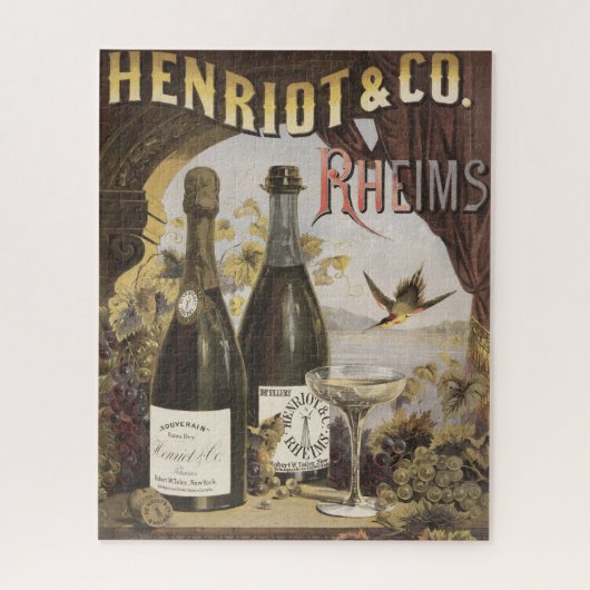 Henriot & Co. Rheims Champagneのヴィンテージ広告 ジグソーパズル (縦)