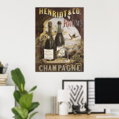 Henriot & Co. Rheims Champagneのヴィンテージ広告 ポスター (ホームオフィス)