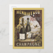 Henriot & Co. Rheims Champagneのヴィンテージ広告 ポストカード (正面/裏面)
