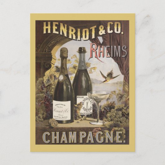 Henriot & Co. Rheims Champagneのヴィンテージ広告 ポストカード (正面)