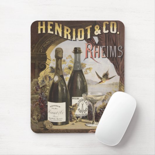 Henriot & Co. Rheims Champagneのヴィンテージ広告 マウスパッド (マウス)