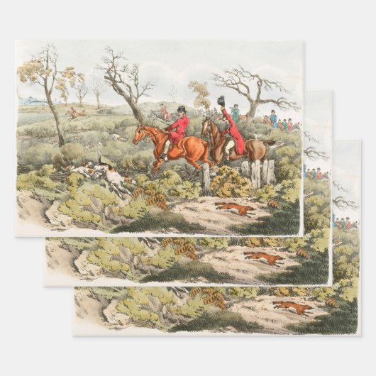 Henry Alken | Fox Hunting ラッピングペーパーシート (セット)