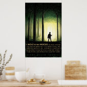 Henry David Thoreau引用文：森に行った ポスター (キッチン)