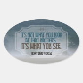 Henry David Thoreau感動的引用文「参照」 楕円形シール (正面)