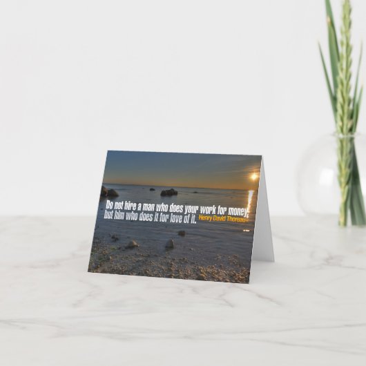 Henry David Thoreau感動的引用文「Work」 サンキューカード (正面)
