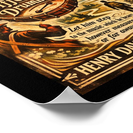 Henry David Thoreau Different Drummer ポスター (角)