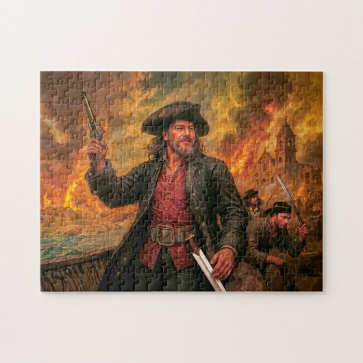 Henry Morgan Pirate Battle Portrait ジグソーパズル (横)