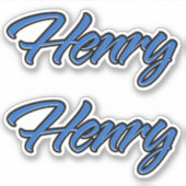 Henry Name blue Aufkleber Sticker Stickerset シール (正面)