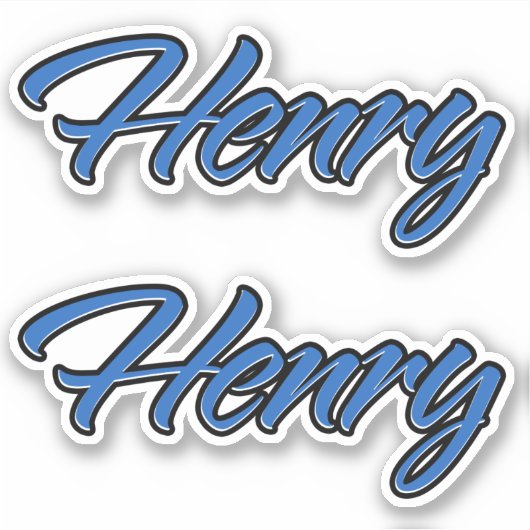 Henry Name blue Aufkleber Sticker Stickerset シール (正面)