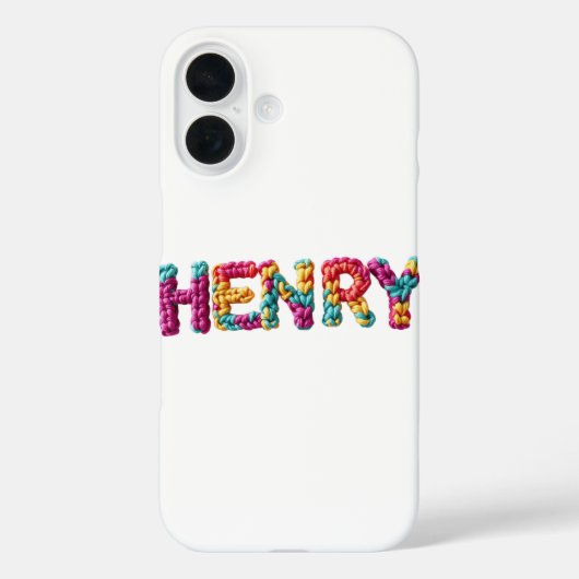 HENRY Name in 鮮やか Crochet Pattern Case-Mate iPhoneケース (裏面)