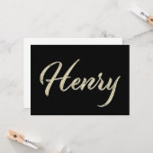Henry Name white gold Handwriting Karte カード (正面/裏面インサイチュ)