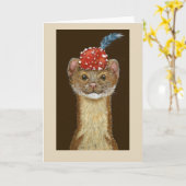 Henry the weasel greeting card カード (黄色い花)