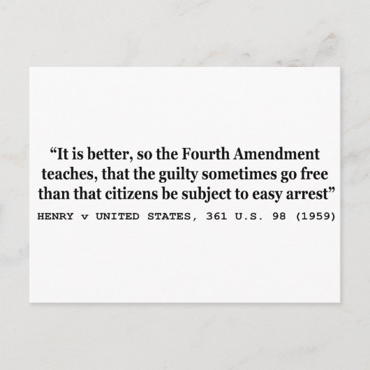 HENRY v統一された州361 US 98 1959 4th Correction ポストカード (正面)