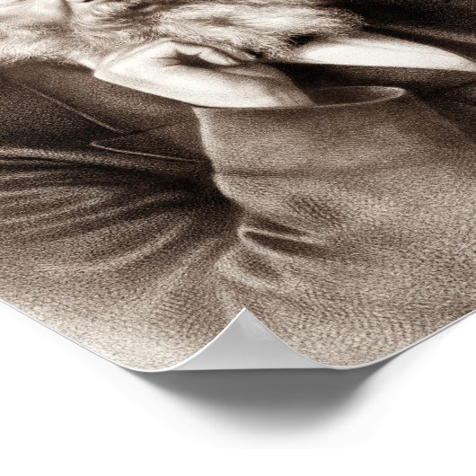 Henry Wadsworth Longfellow – アメリカ詩人 ポスター (角)