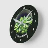 Hens And Chicks Succulents Floral Personalized  ラウンド壁時計 (傾斜)