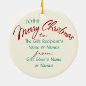 Hep猫レトロパーソナライズされた セラミックオーナメント (裏面)