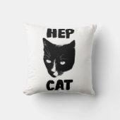 Hep CatおもしろいTuxedo猫写真スローガンアート クッション (正面)