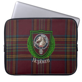 Hepburn Scottish クラン ターターンをあしらったクラン紋章デザイン ラップトップスリーブ