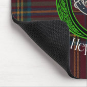 Hepburn Scottish Clan Tartan and Crest  マウスパッド (コーナー)