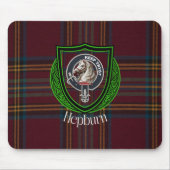 Hepburn Scottish Clan Tartan and Crest  マウスパッド (正面)