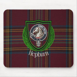 Hepburn Scottish Clan Tartan and Crest  マウスパッド