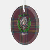 Hepburn Scottish Clan Tartan & Crest ガラスオーナメント (正面左)