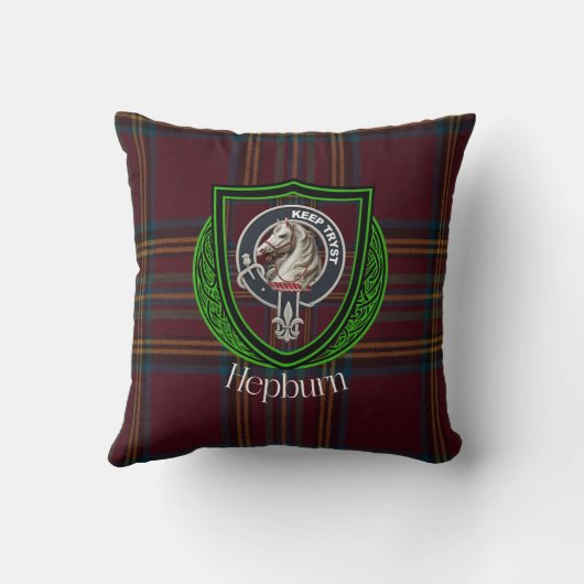 Hepburn Scottish Clan Tartan & Crest クッション (裏面)