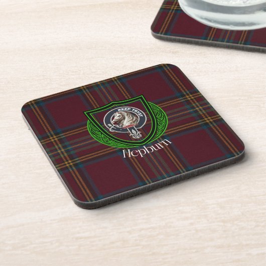 Hepburn Scottish Clan Tartan & Crest コースター (左側)