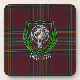 Hepburn Scottish Clan Tartan & Crest コースター