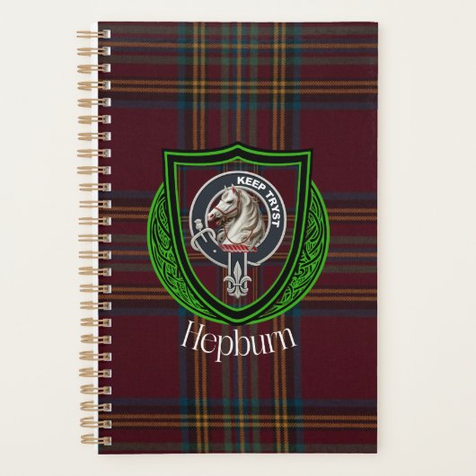Hepburn Scottish Clan Tartan & Crest プランナー手帳 (正面)