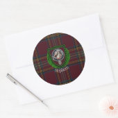 Hepburn Scottish Clan Tartan & Crest ラウンドシール (封筒)
