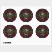 Hepburn Scottish Clan Tartan & Crest ラウンドシール (シート)