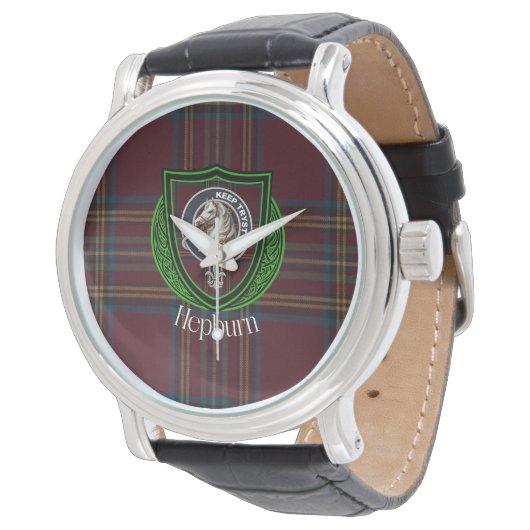 Hepburn Scottish Clan Tartan & Crest 腕時計 (アングル)