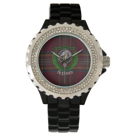 Hepburn Scottish Clan Tartan & Crest 腕時計 (正面)