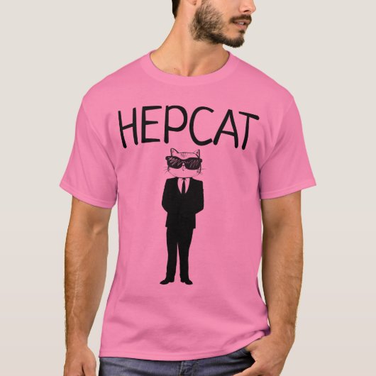HEPCATおもしろいメンズキャットTシャツ Tシャツ (正面)