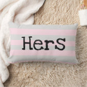 HERピンクとグレーの柔らかいパステル枕 ランバークッション (ブランケット)