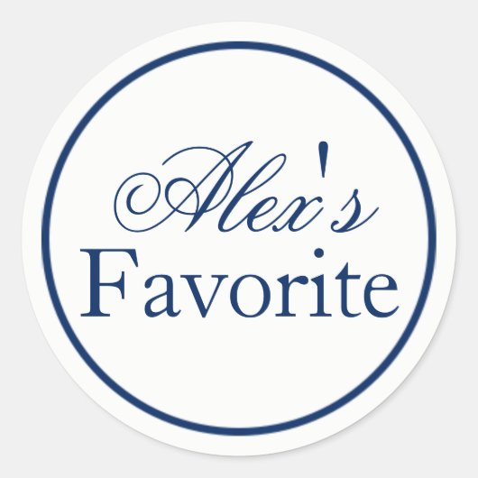 "Her"花嫁お気に入りの結婚式の引き出物ステッカー – 海軍 ラウンドシール (正面)