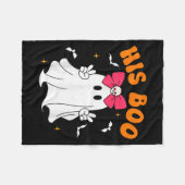 Her Boo &amp; His Boo Funny Matching Halloween Cou フリースブランケット (正面(横))
