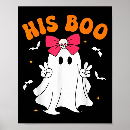 Her Boo &amp; His Boo Funny Matching Halloween Cou ポスター (正面)